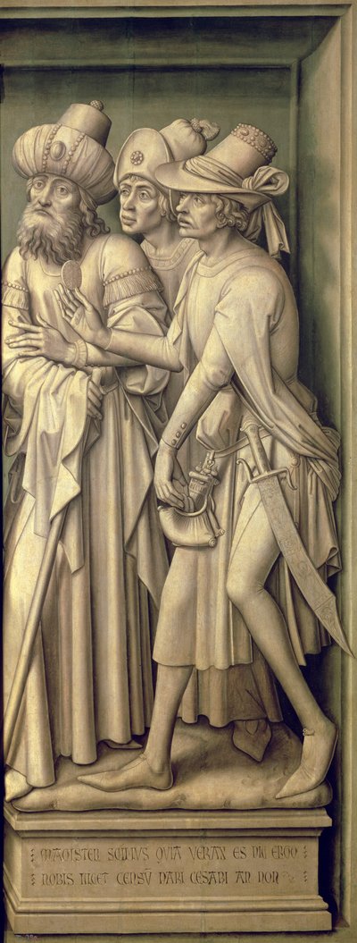 Trois pharisiens avec la pièce de César, du Triptyque de la Rédemption - Rogier van der Weyden